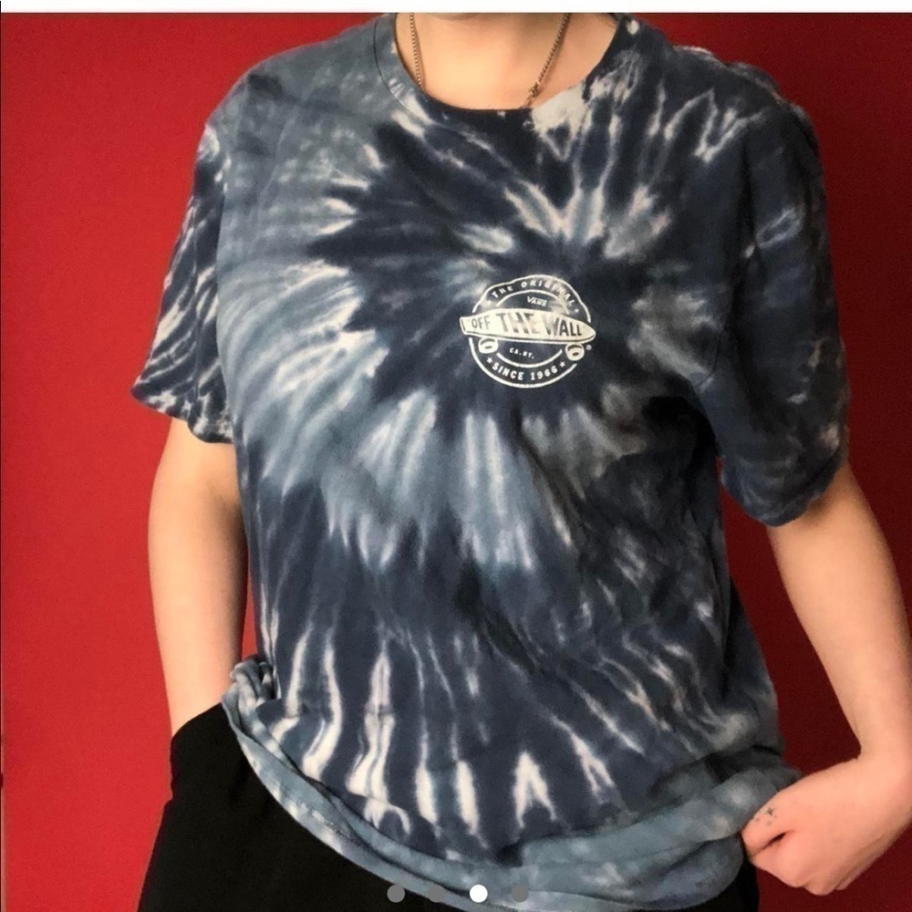 Blue tie dye vans off the wall tee ππ€ββββββββββββββββββββββββββ - Picture 3 of 4